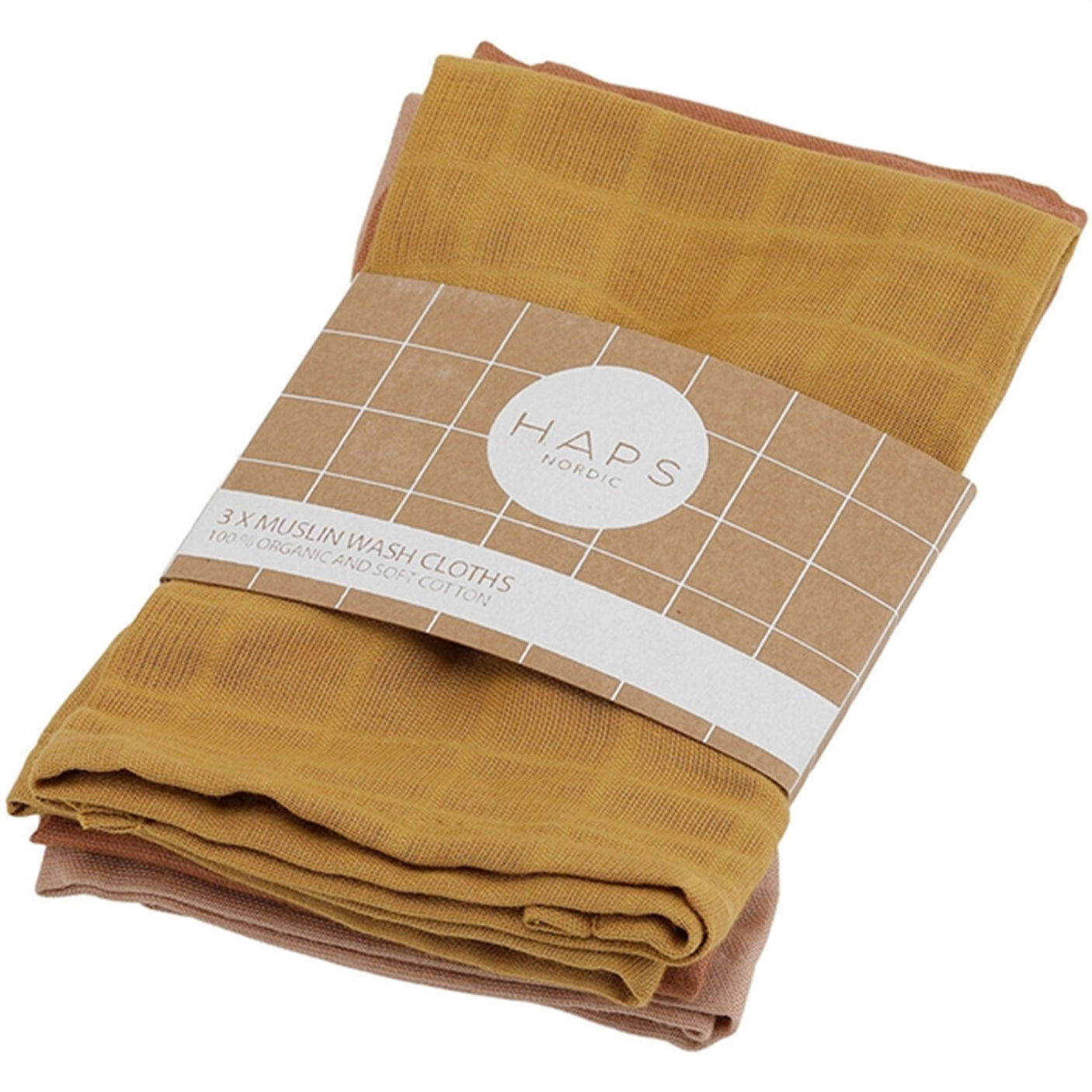 Haps Nordic Sui Muslin Cloths 3-pack Warm