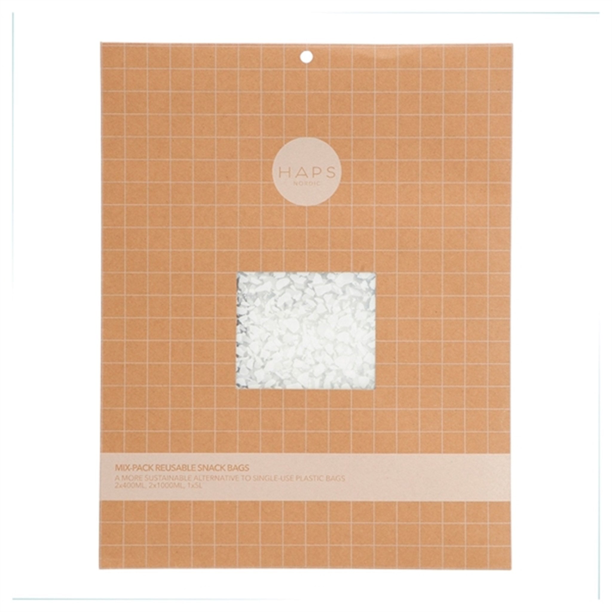 Haps Nordic Transparent Terazzo Reusable Snack Bags Mixed Pack