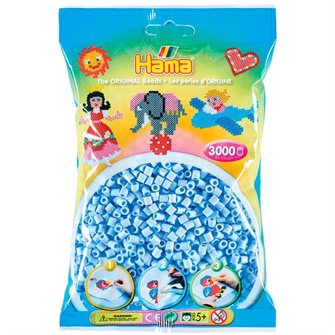 HAMA Midi Beads 3000 pcs Pastel Ice Blue