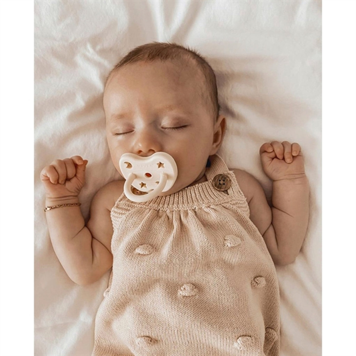 Hevea Pacifier Round 2-pack Baby Blue & Milky White