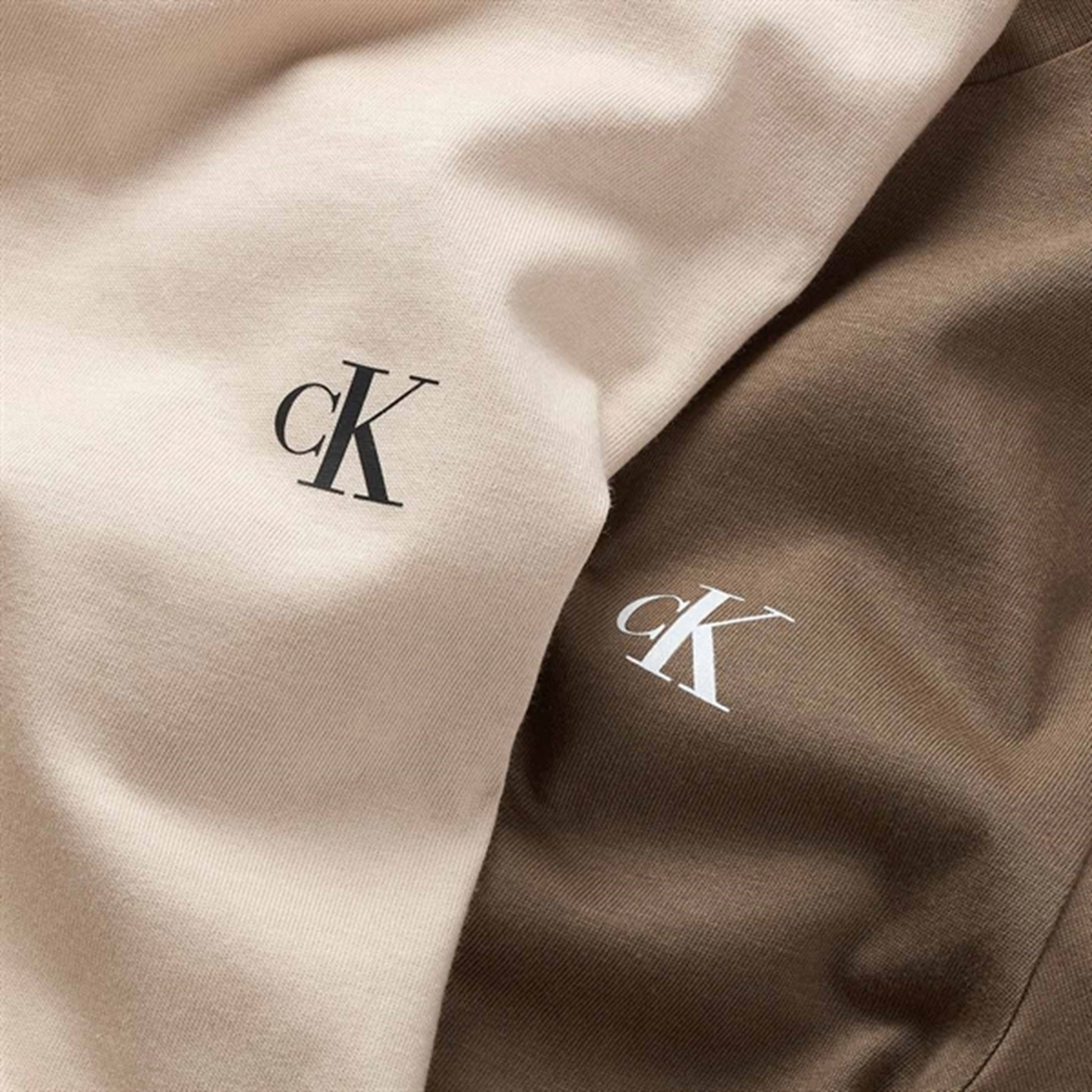 Calvin Klein Monogram T-shirt 2-pack Shitake/Classic Beige