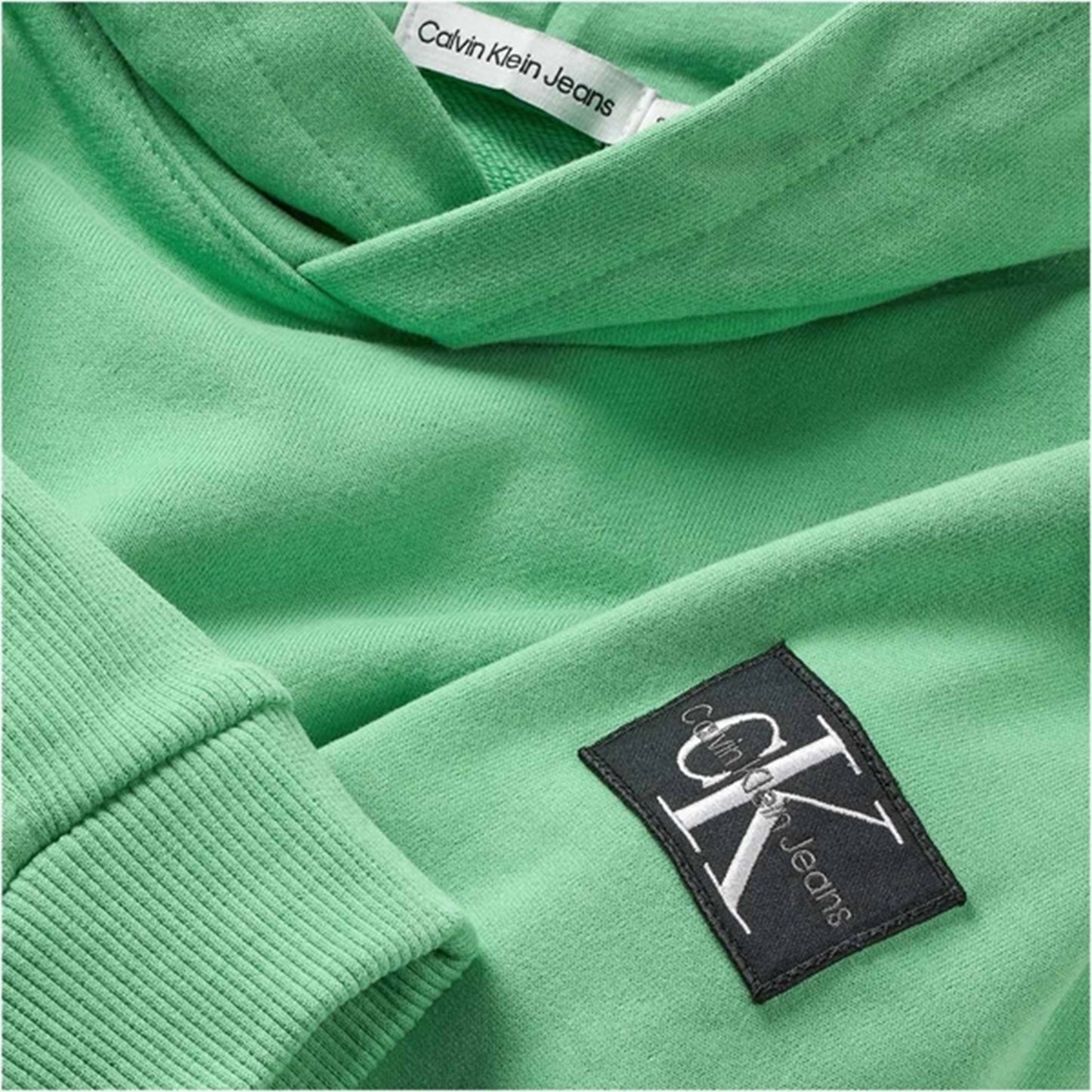 Calvin Klein Badge Rib Hoodie Neptunes Wave