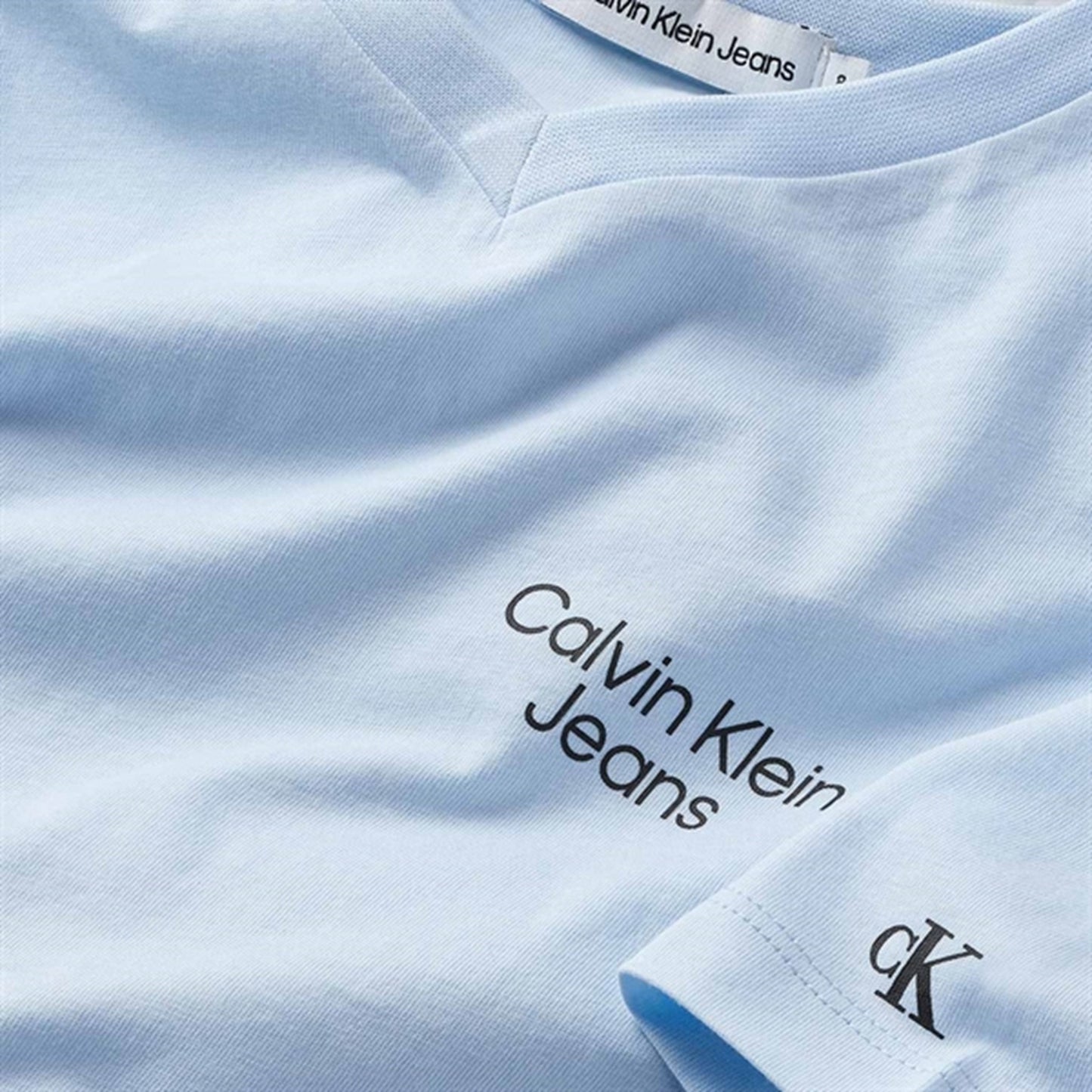 Calvin Klein Stack Logo V-Neck T-Shirt Keepsake Blue