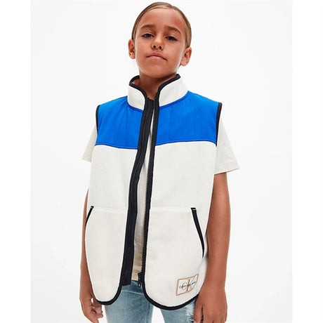 Calvin Klein Mix Media CLR Block Fleece Vest Muslin