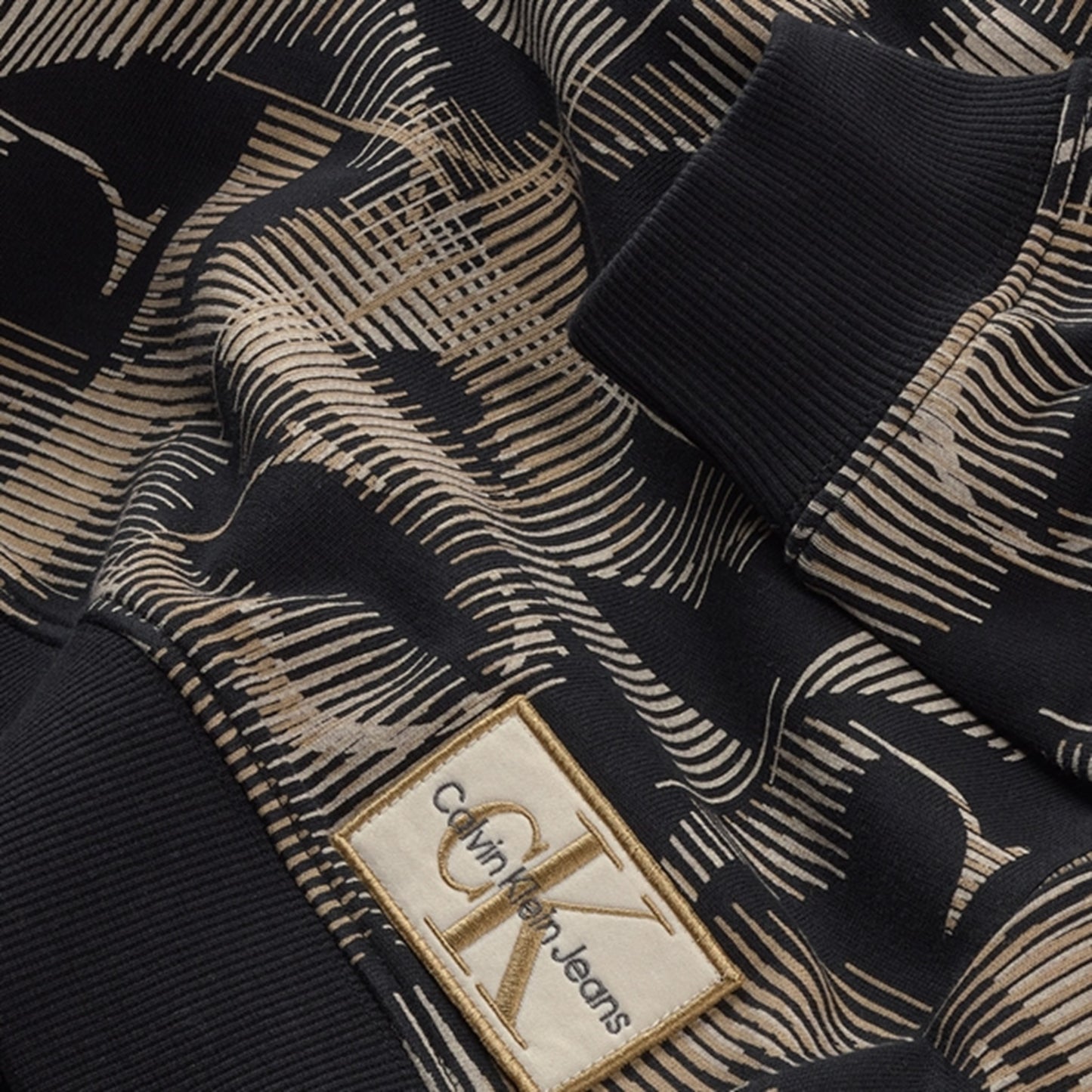 Calvin Klein Multi Monogram AOP Hoodie Black