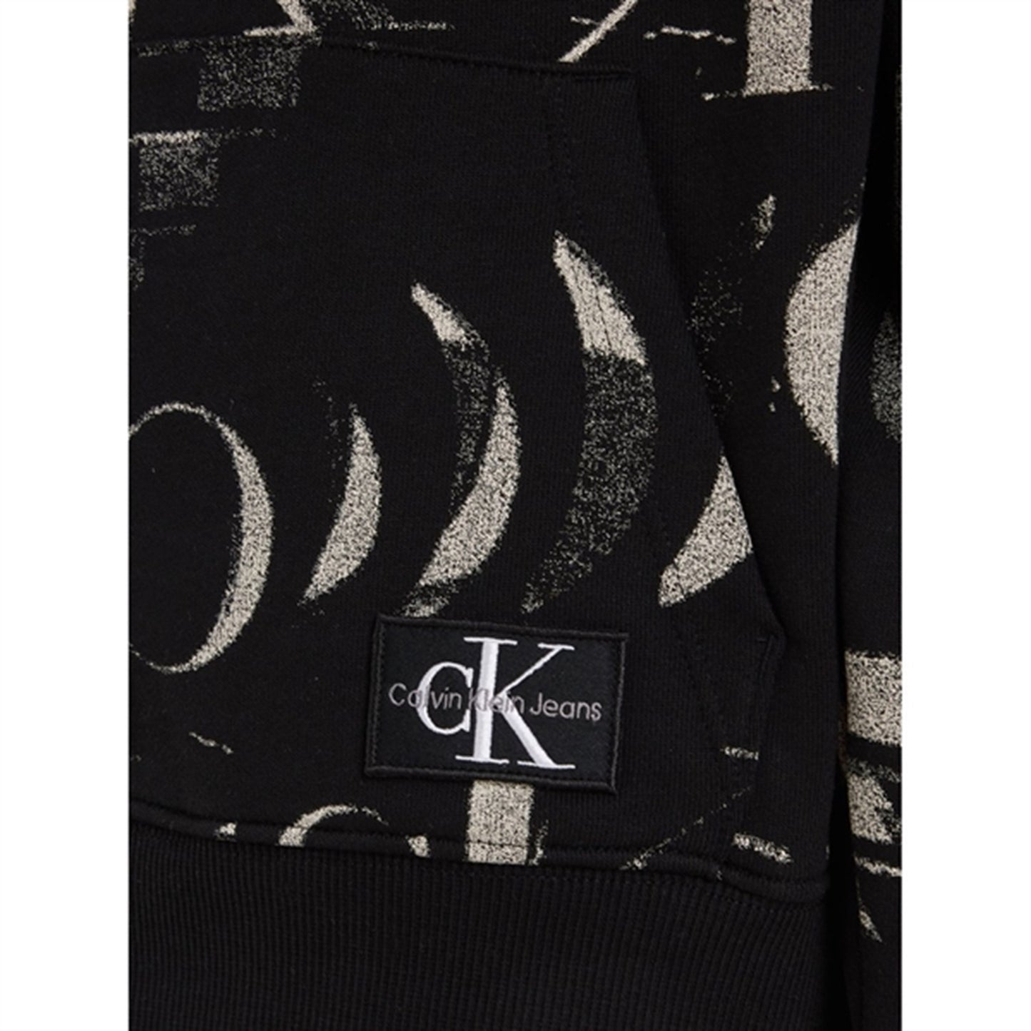 Calvin Klein Glitched Monogram Hoodie Aop Black