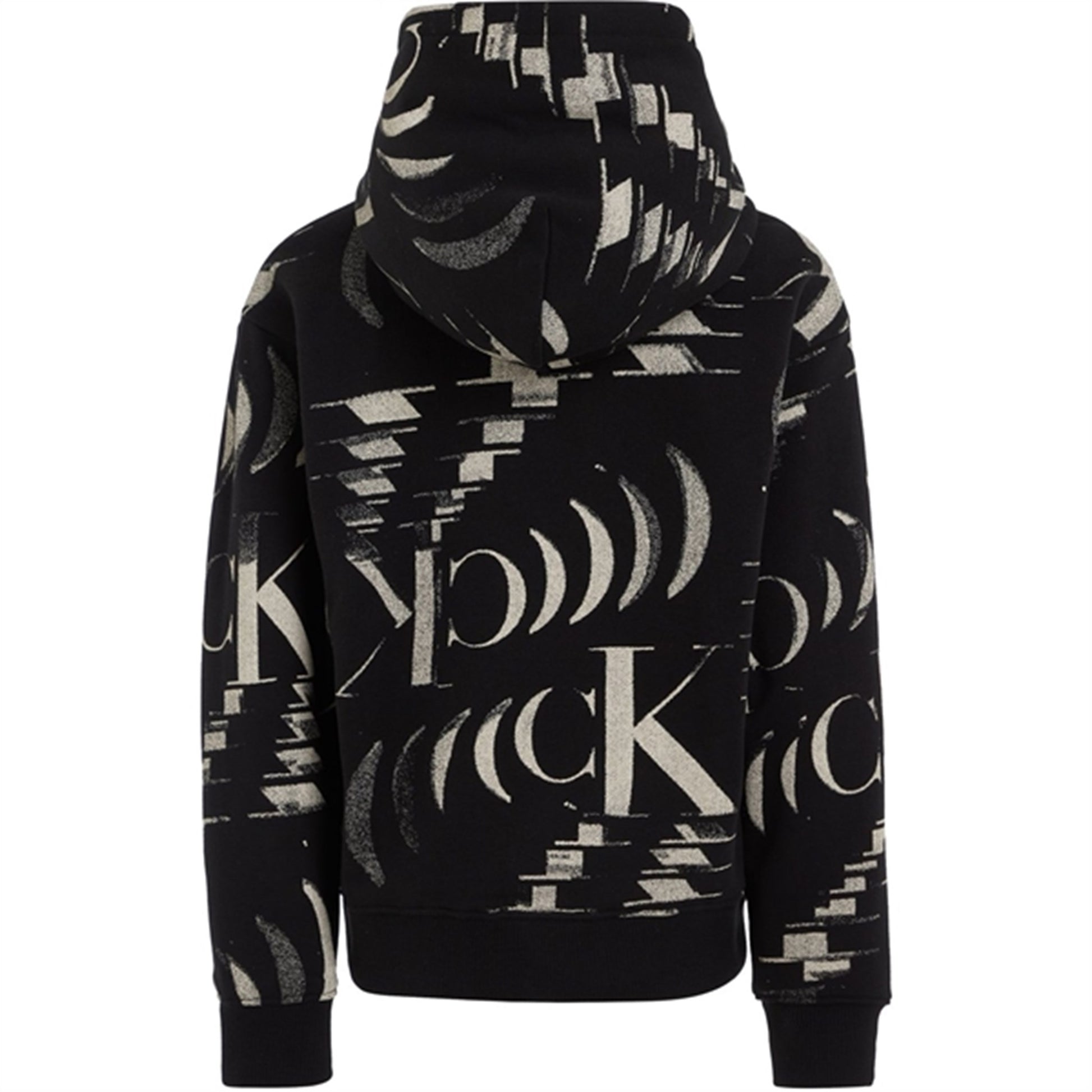 Calvin Klein Glitched Monogram Hoodie Aop Black