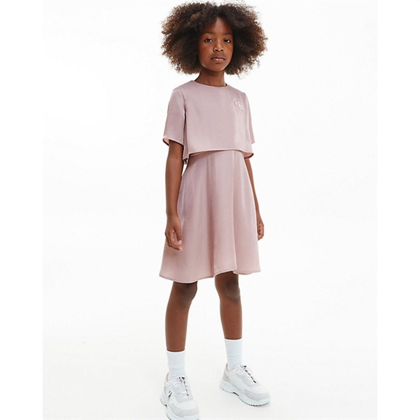 Calvin Klein Metallic Shine Dress Dark Blush