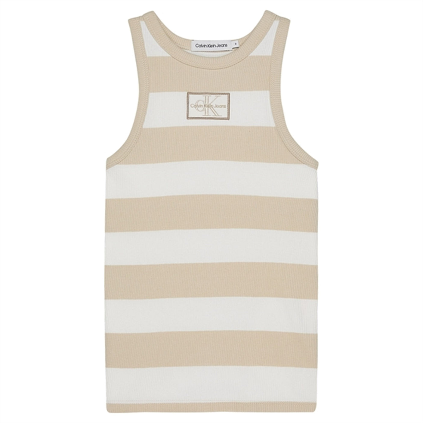 Calvin Klein Rib Tank Top Bright White/Classic Beige