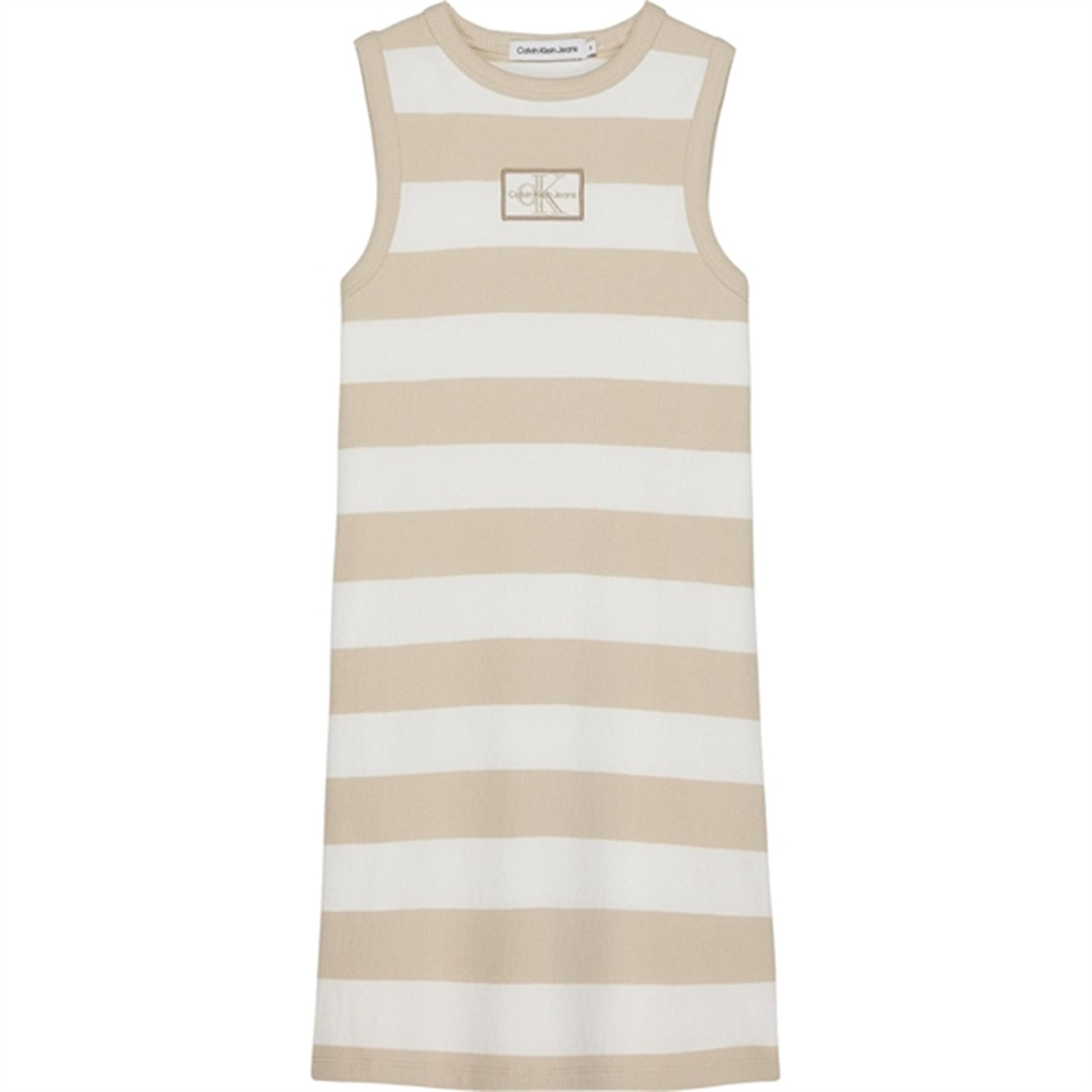 Calvin Klein Rib Dress Bright White/Classic Beige