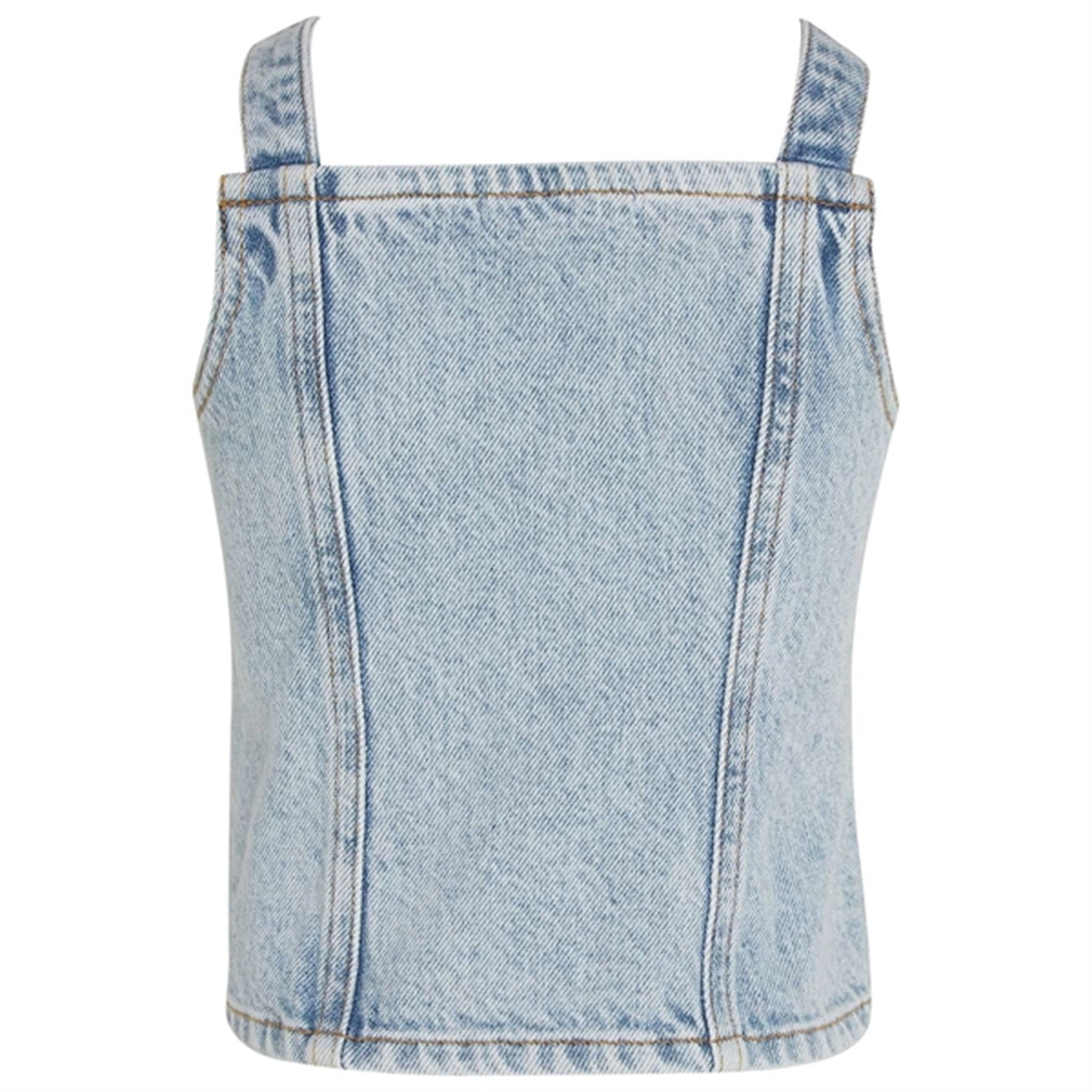 Calvin Klein Strap Denim Top Powder Blue