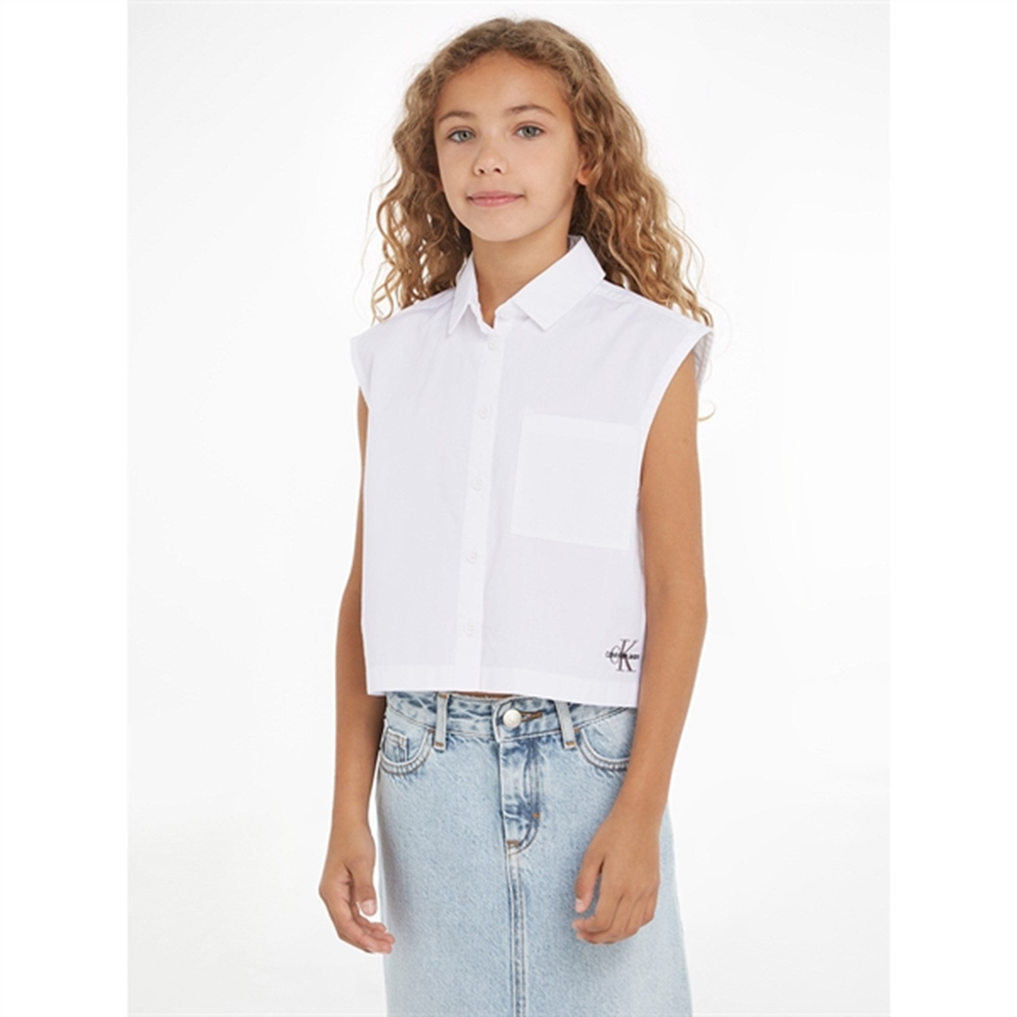 Calvin Klein Monogram Sleeveless Shirt Bright White 2