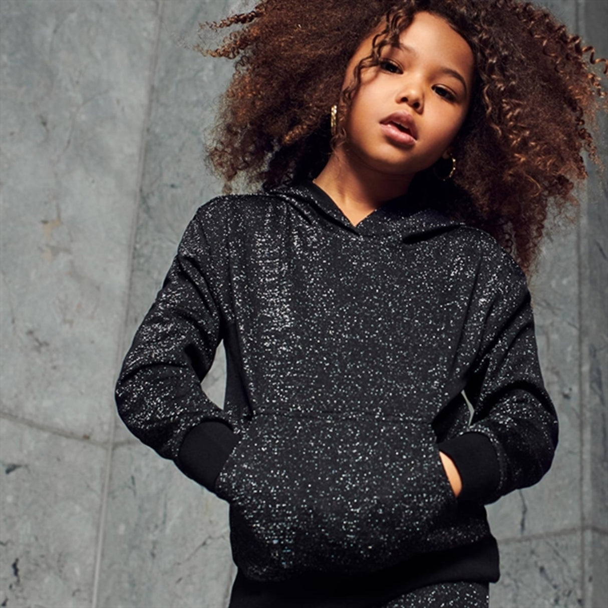 Kids ONLY Black Glitter Mady Hoodie