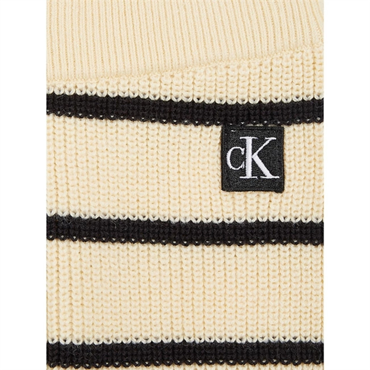 Calvin Klein Striped Cardigan Knit Set Black/ Vanilla Stripe