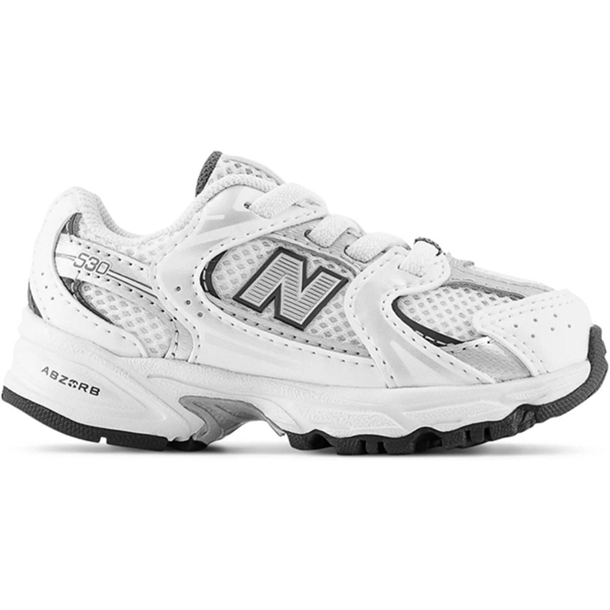 New Balance 530 儿童弹力鞋带运动鞋 - 白色