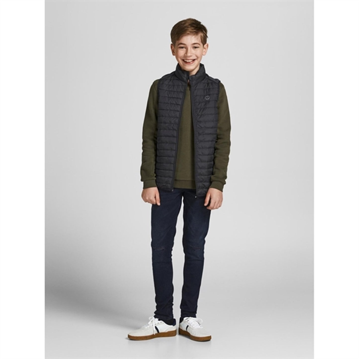 Jack & Jones Junior Black Multi Quilted Vest Noos