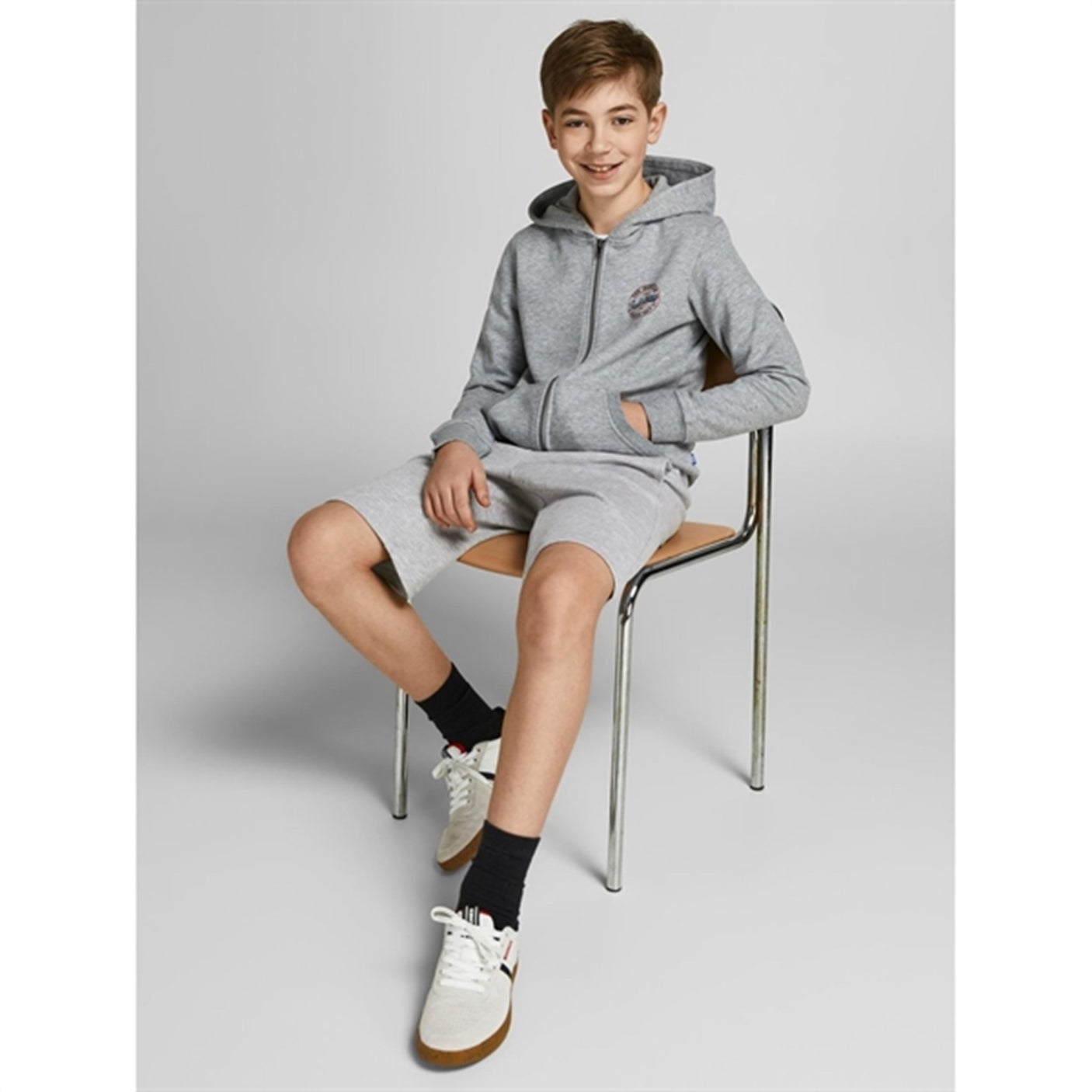 Jack & Jones Junior Light Grey Melange Basic Sweat Shorts