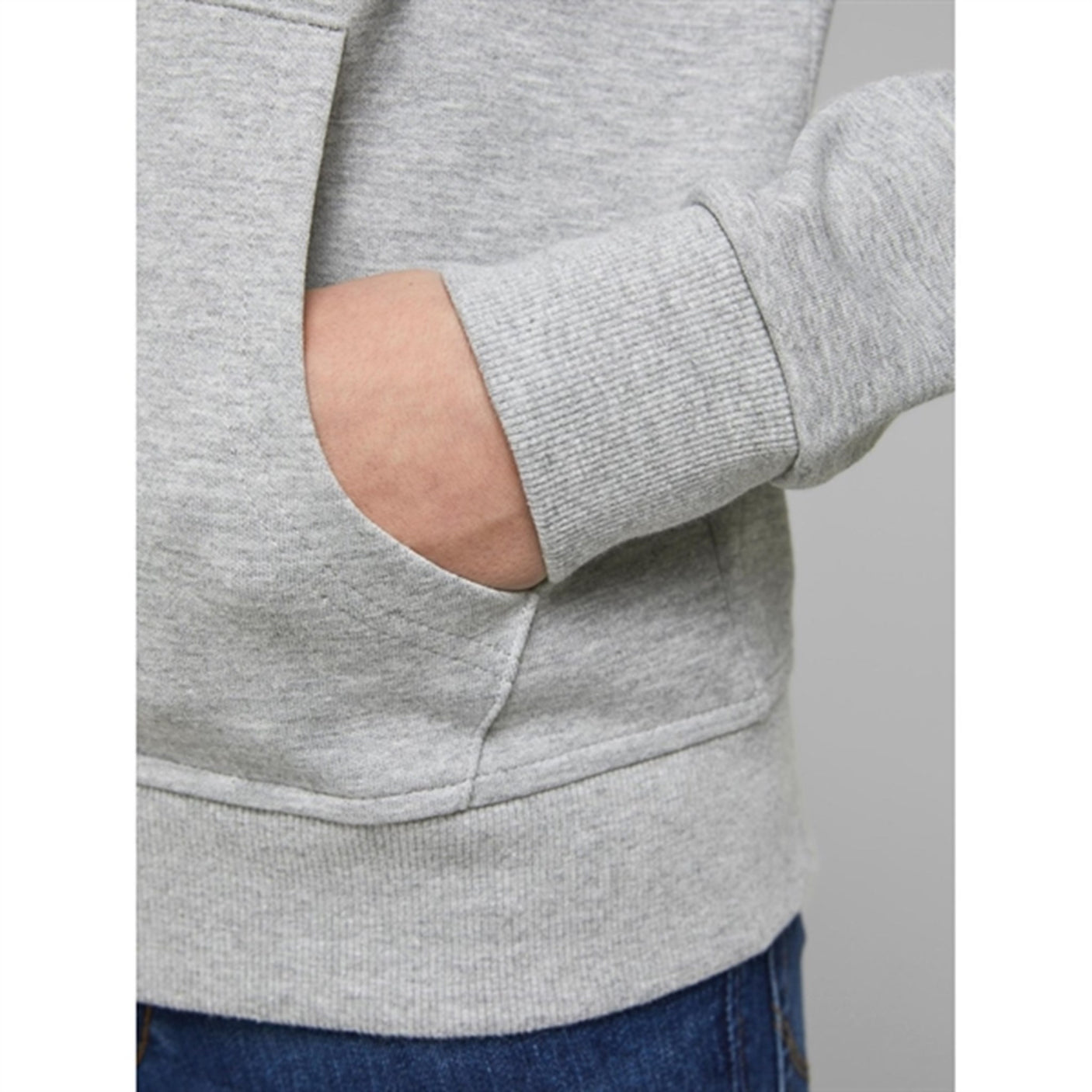 Jack & Jones Junior Light Grey Melange Basic Sweatshirt with Zipper Noos