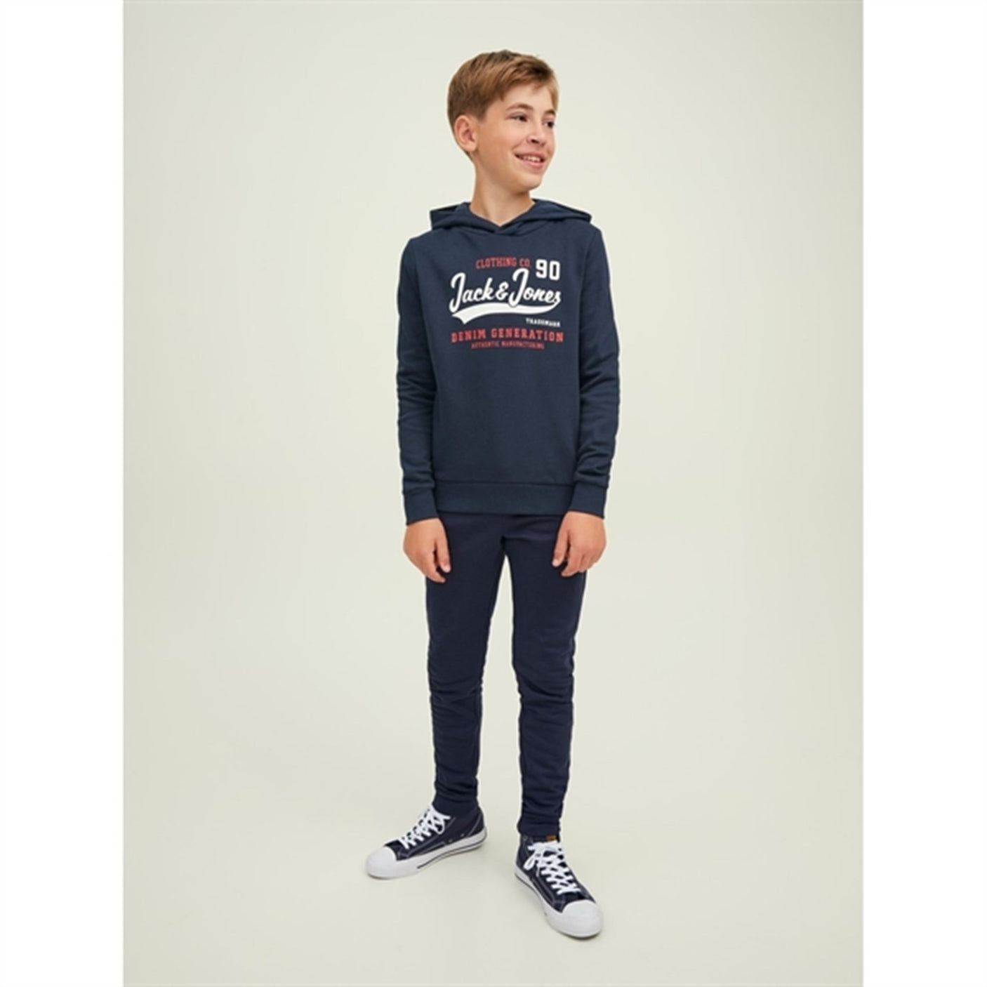Jack & Jones Junior Navy Blazer Logo Sweat Hoodie Noos