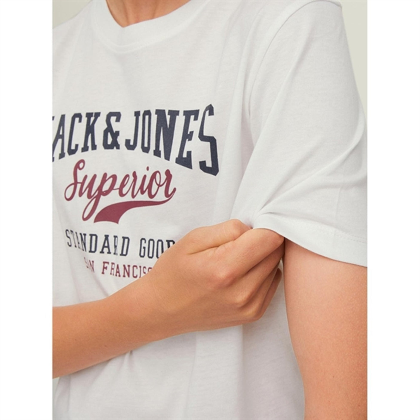 Jack & Jones Junior Cloud Dancer Logo T-Shirt Noos