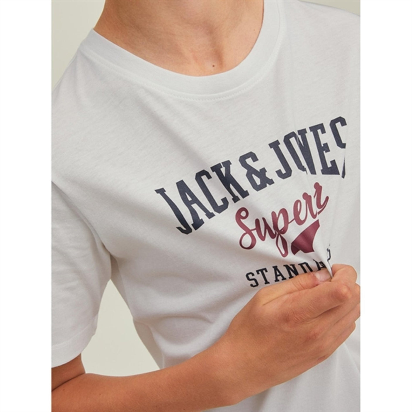 Jack & Jones Junior Cloud Dancer Logo T-Shirt Noos