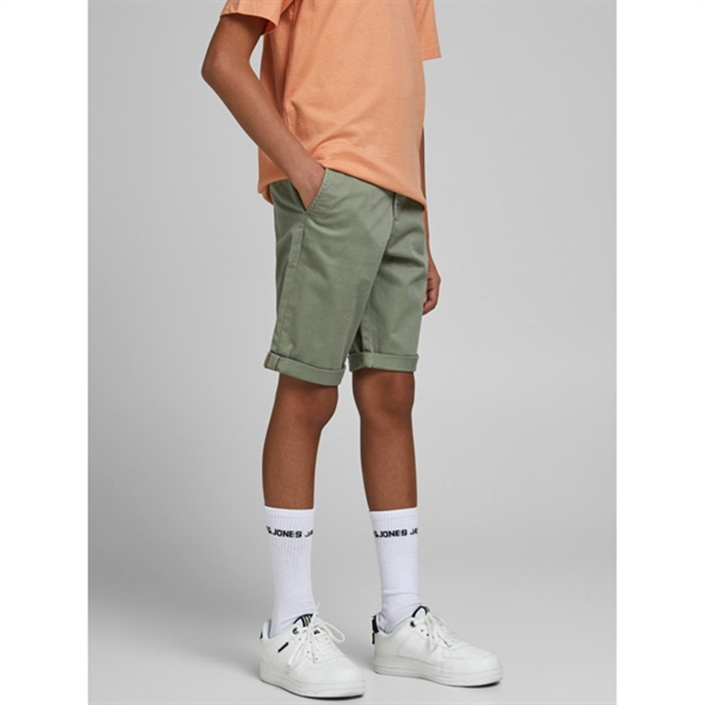 Jack & Jones Junior Deep Lichen Green Bowie Solid Shorts