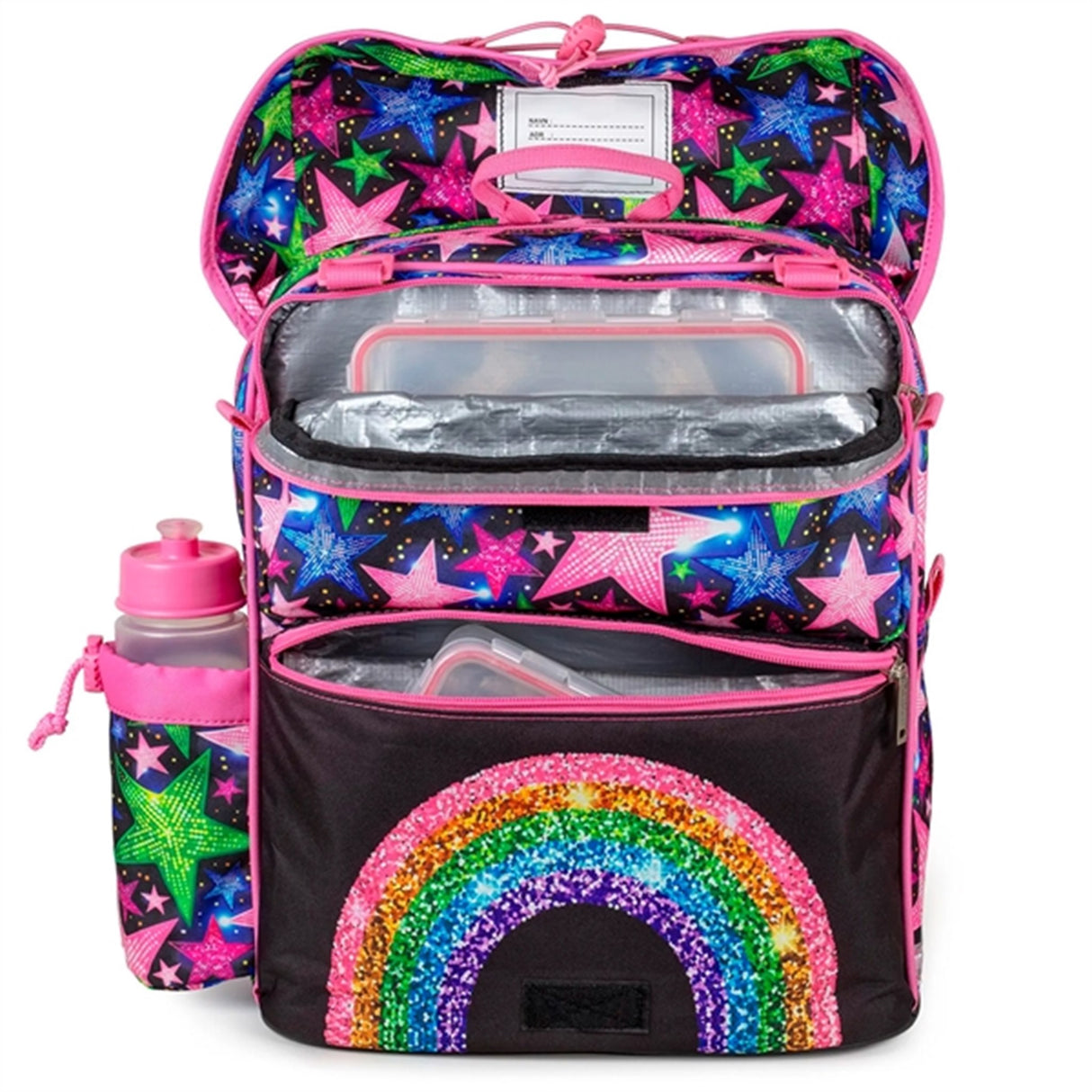 JEVA Intermediate Skoletaske Shimmer Rainbow
