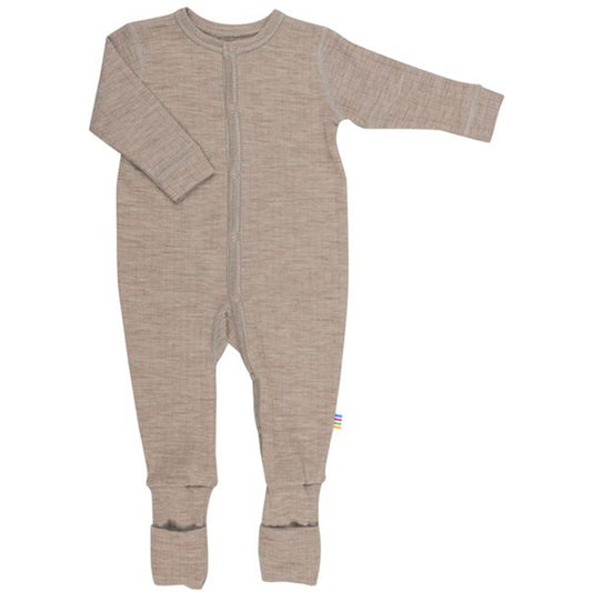Joha Wool Rib Sesame Melange Night Suit 2 in 1