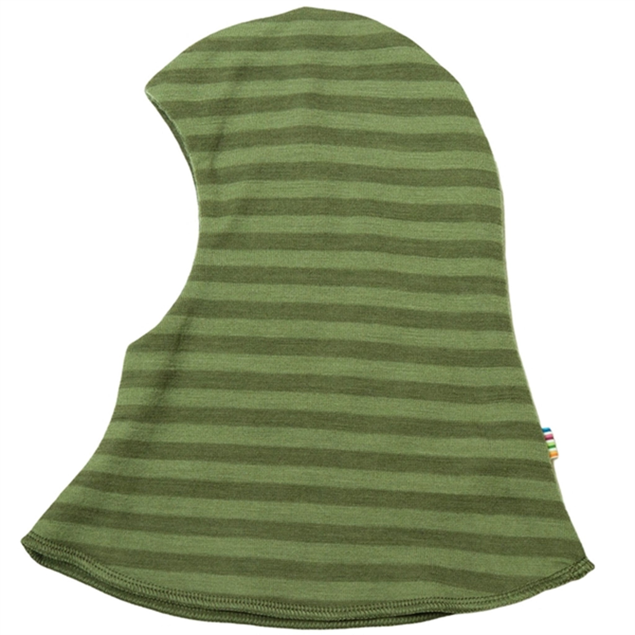 Joha Wool Green Stripe Balaclava Double Layer