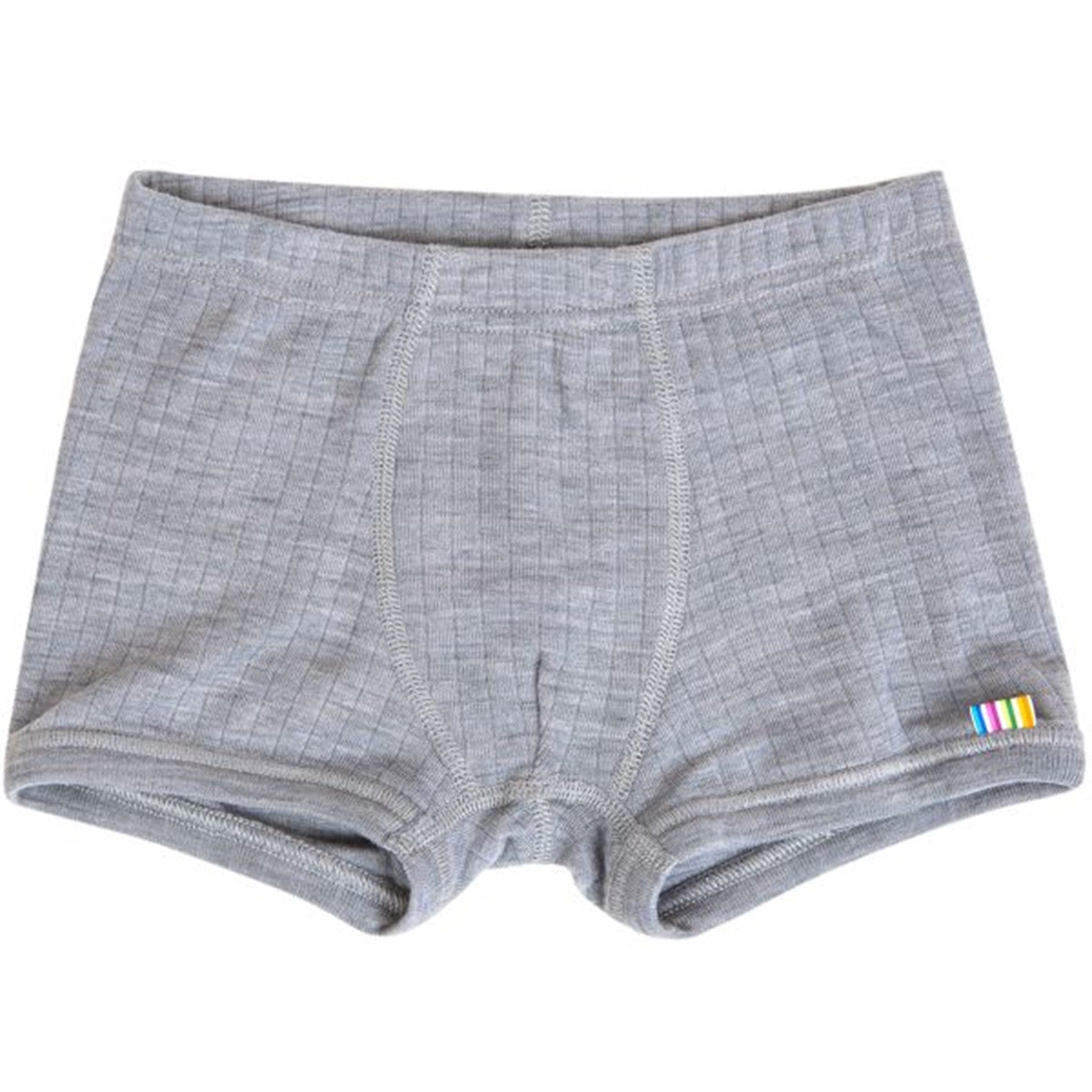 Joha Wool Rib Grey Boxer Shorts