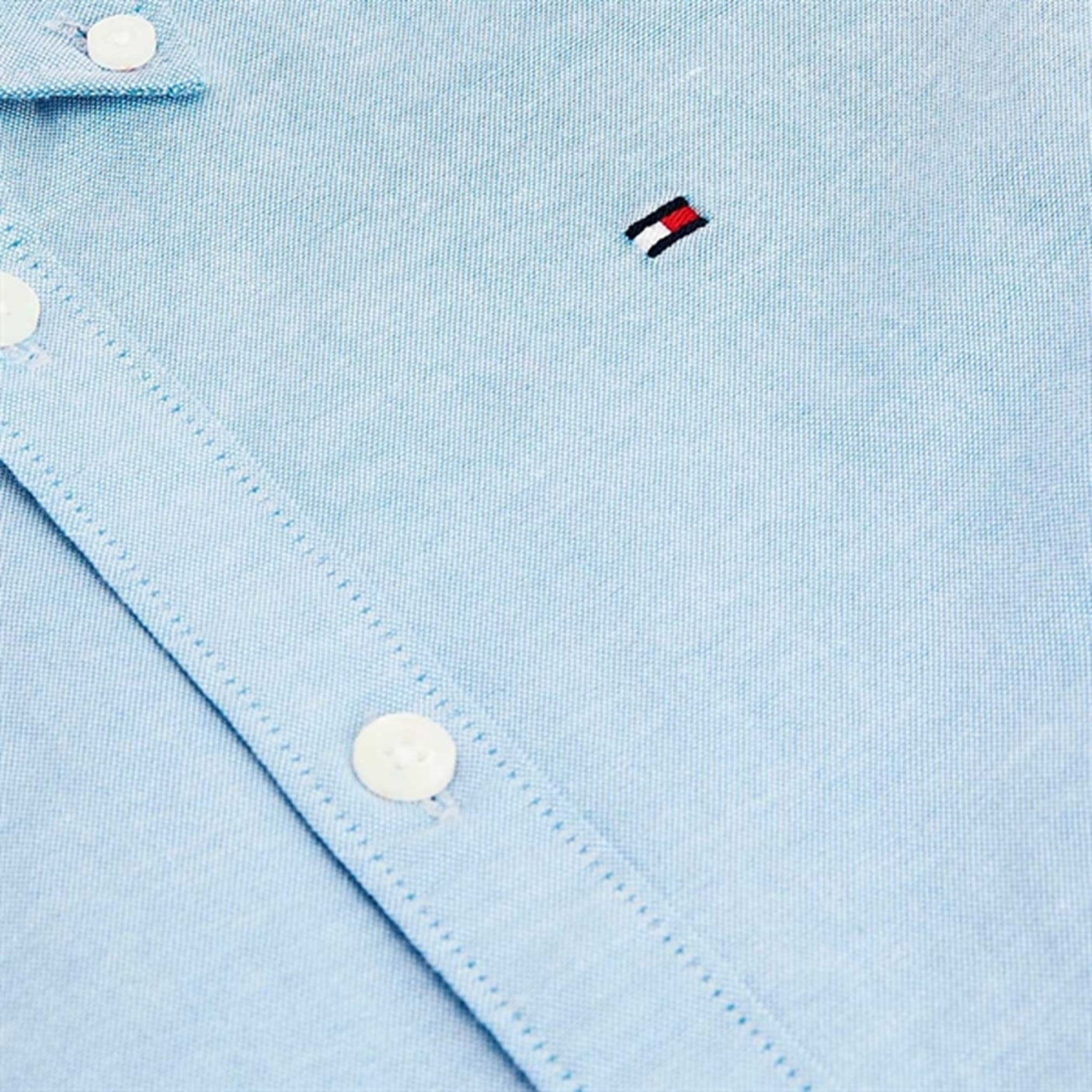 Tommy Hilfiger Boys Stretch Oxford Shirt Calm Blue