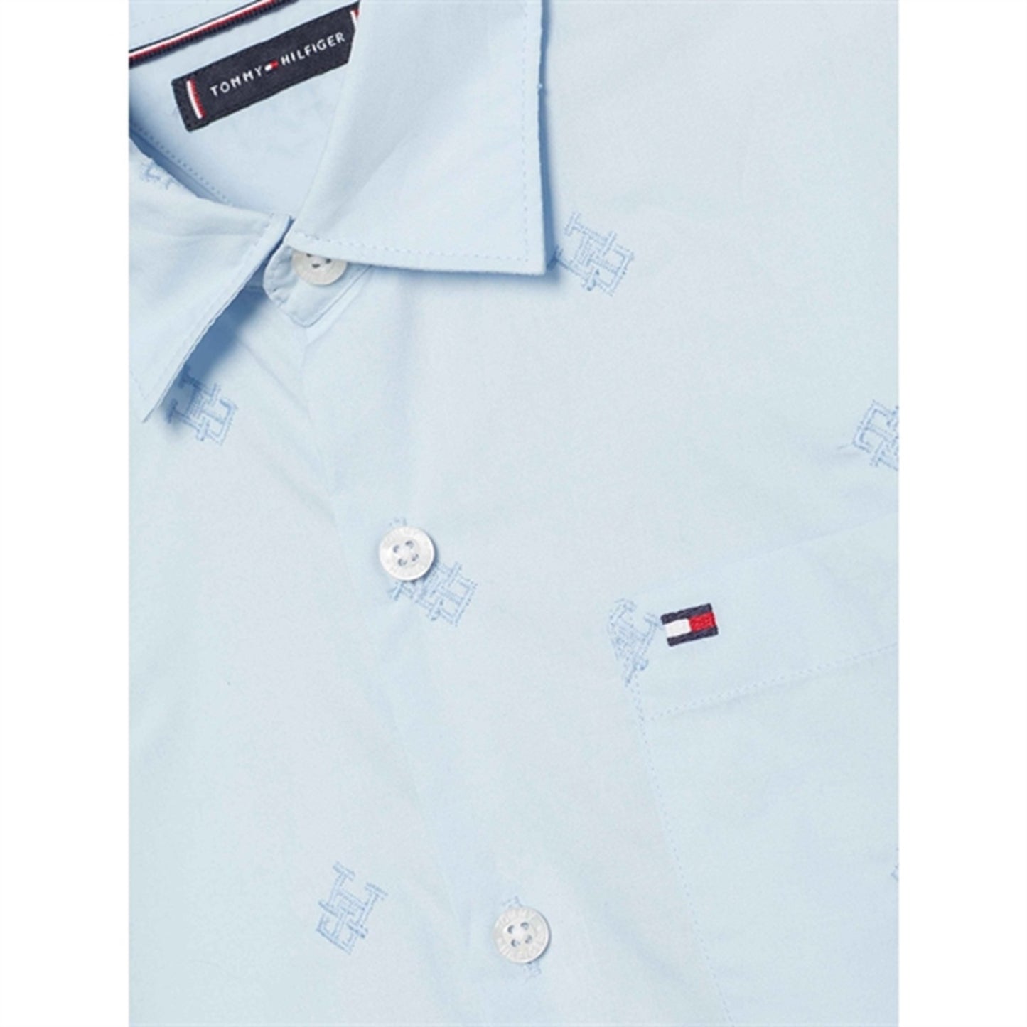 Tommy Hilfiger Monogram Embroidery Shirt Calm Blue