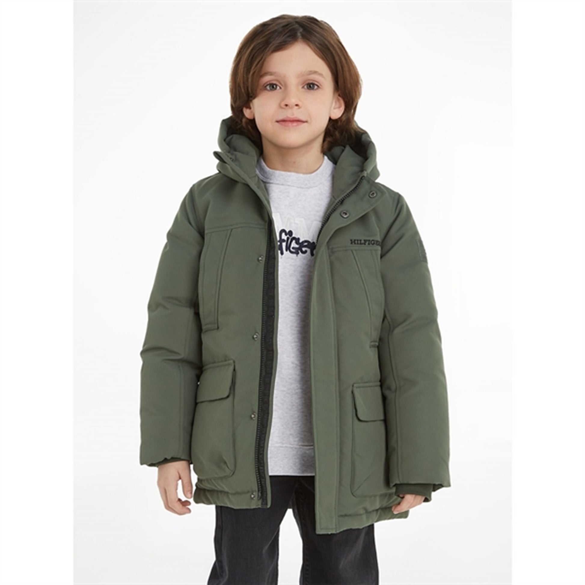Tommy Hilfiger Tech Parka Jacket Olive Green
