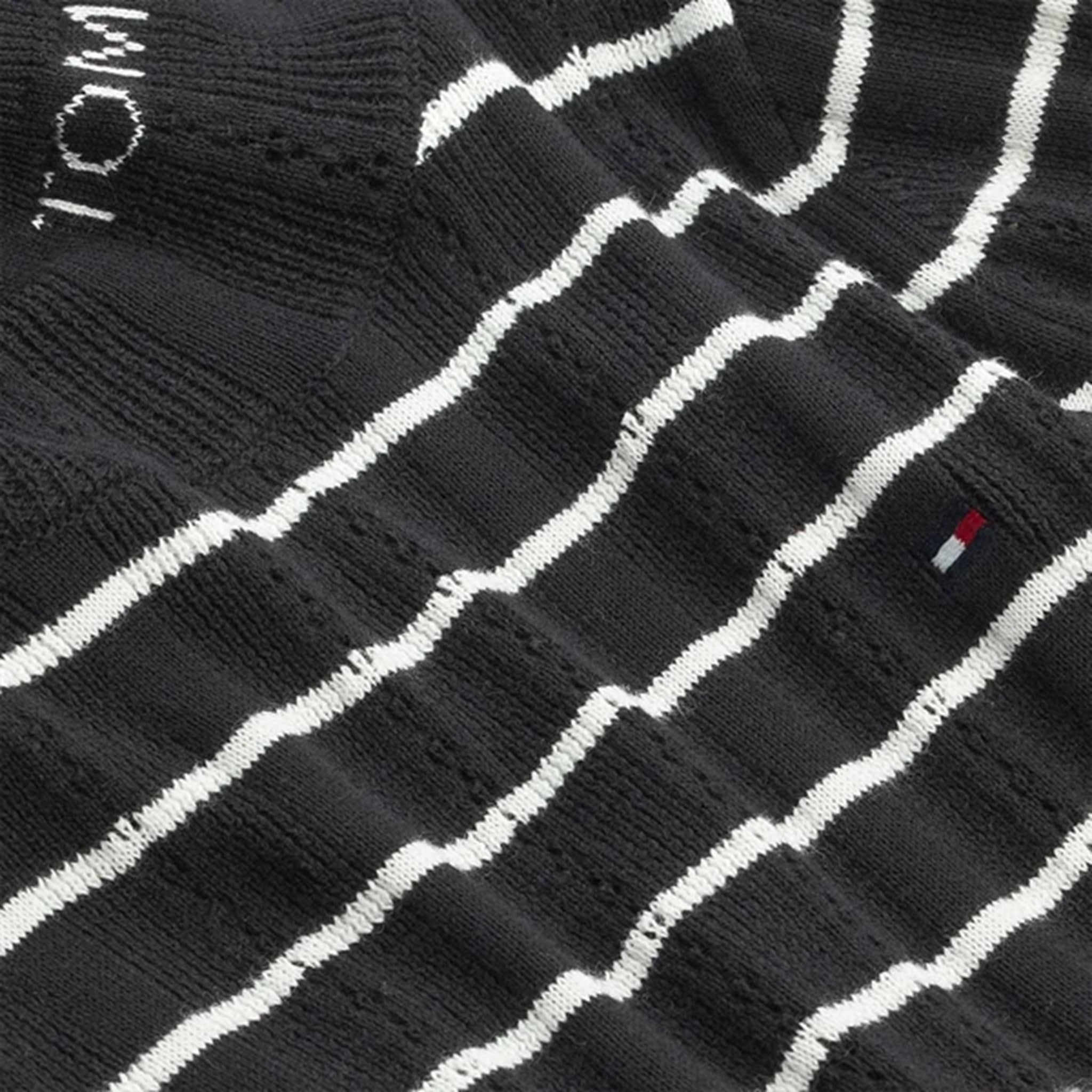 Tommy Hilfiger Rib Turtle Pointelle Sweater Black/Ivory Petal Stripe 2