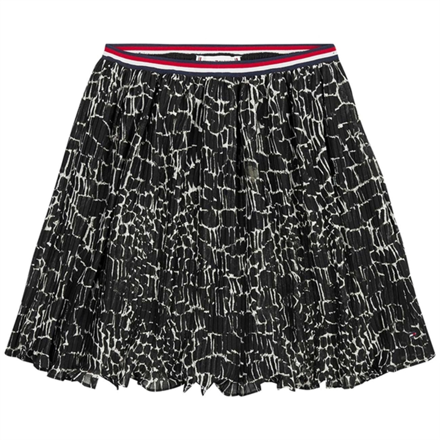 Tommy Hilfiger AOP Pleated Chiffon Skirt Black Animal Print