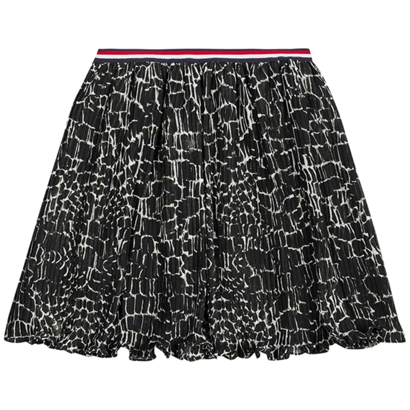 Tommy Hilfiger AOP Pleated Chiffon Skirt Black Animal Print
