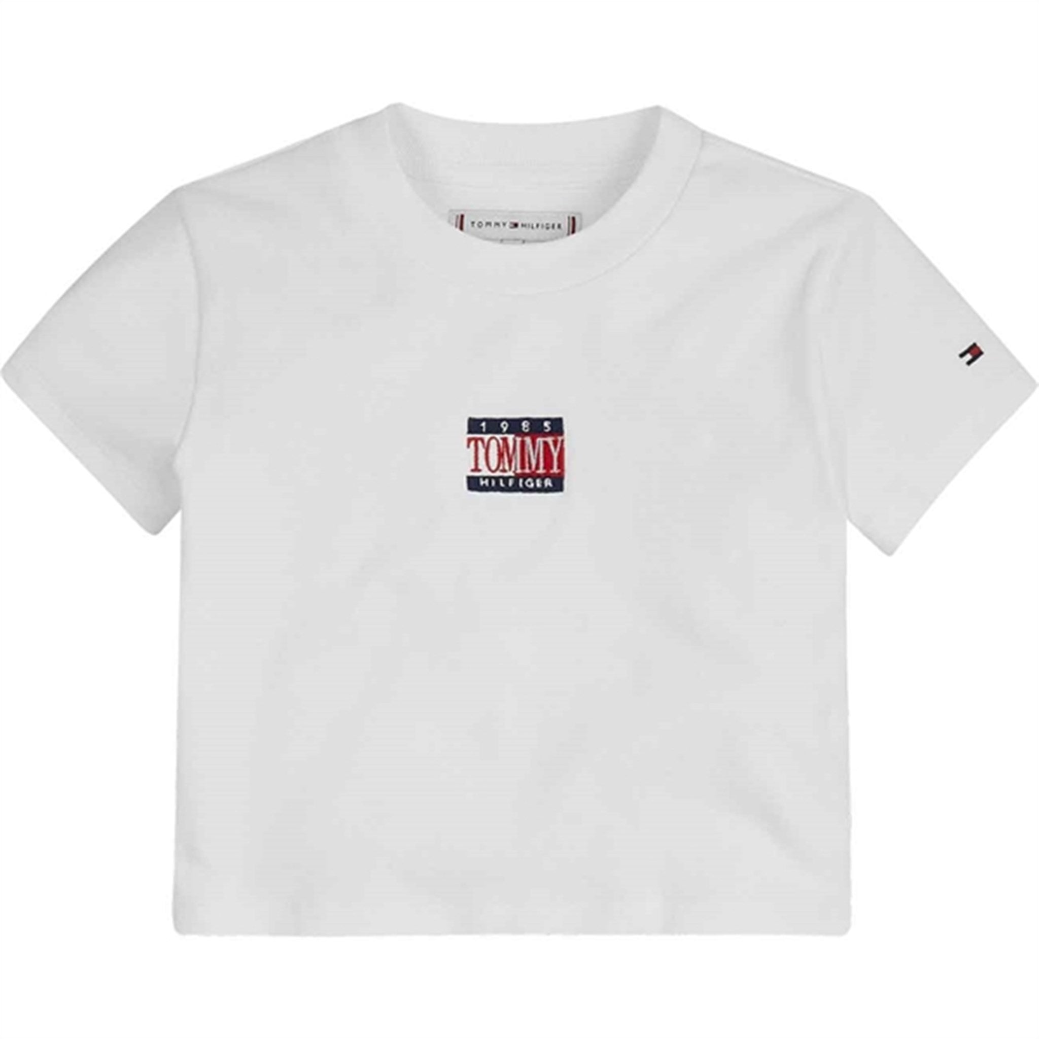 Tommy Hilfiger Timeless Tommy Rib Crop Top White