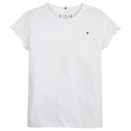 Tommy Hilfiger Essential Ruffle Sleeve T-shirt White