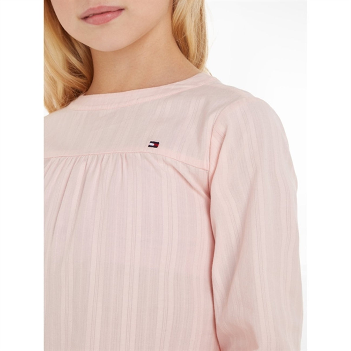 Tommy Hilfiger Global Stripe Tape Detail Dress Pink Crystal