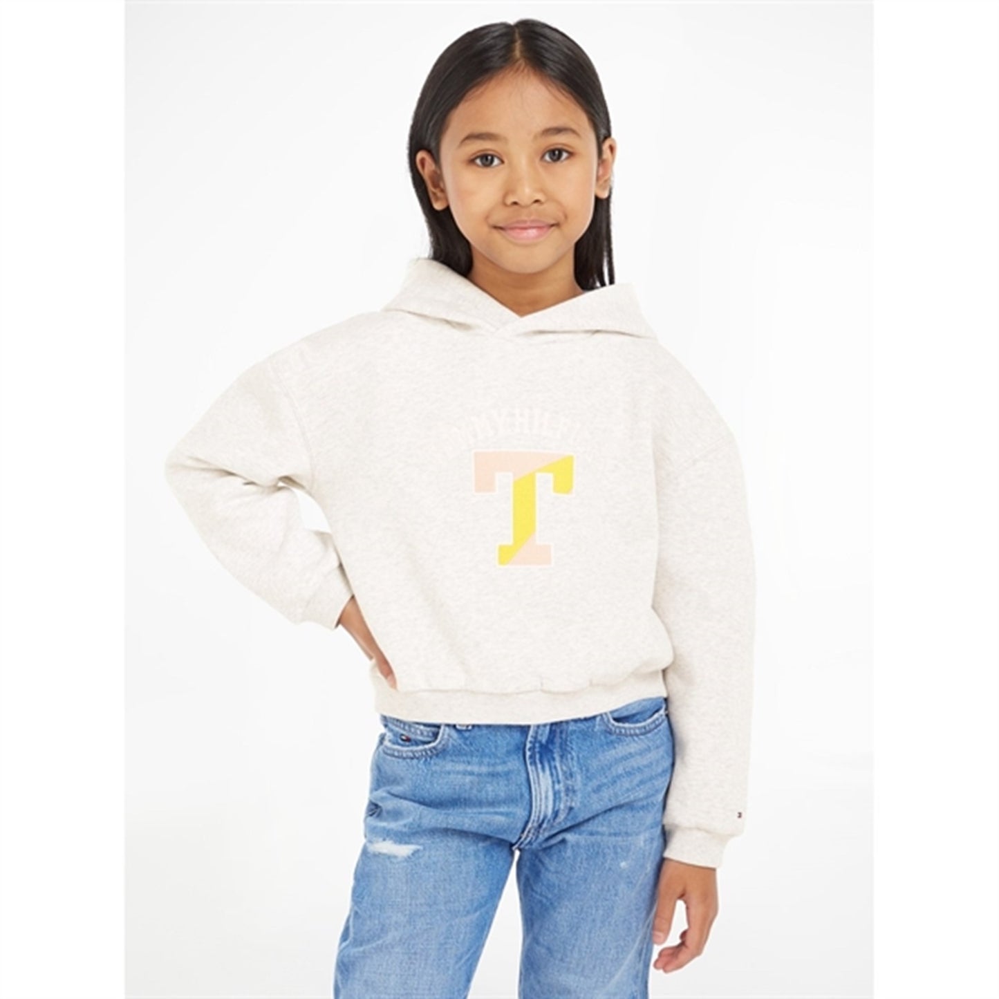 Tommy Hilfiger Varsity Crew Hoodie New Light Grey Heather