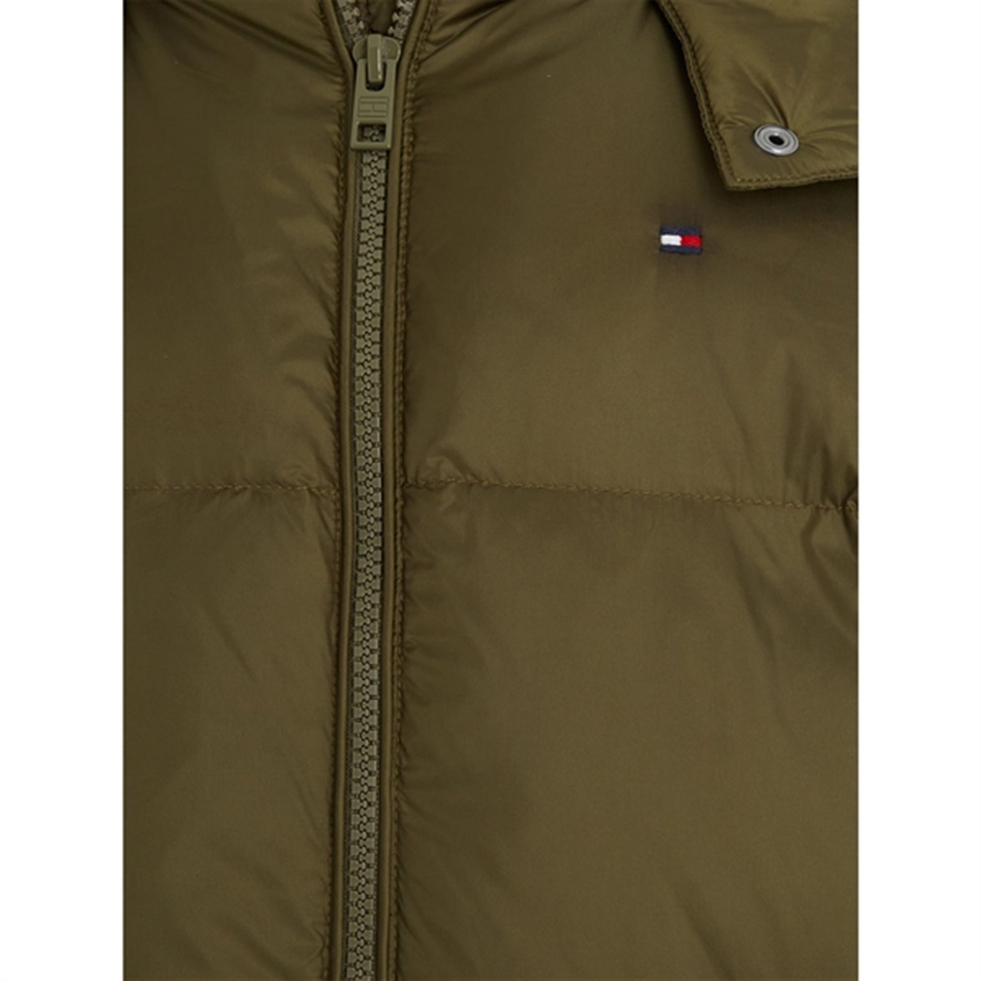 Tommy Hilfiger Mixed Quilted Long Down Jacket Olive Green