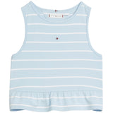 Tommy Hilfiger Peplum Stripe Blouse Breezy Blue Stripe