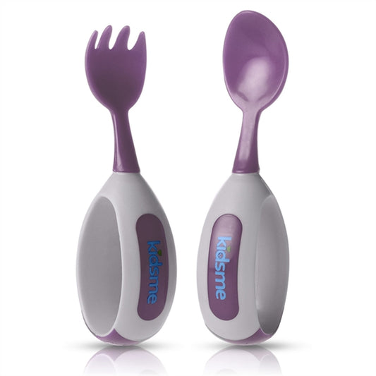 Kidsme Fork and Spoon Set Plum