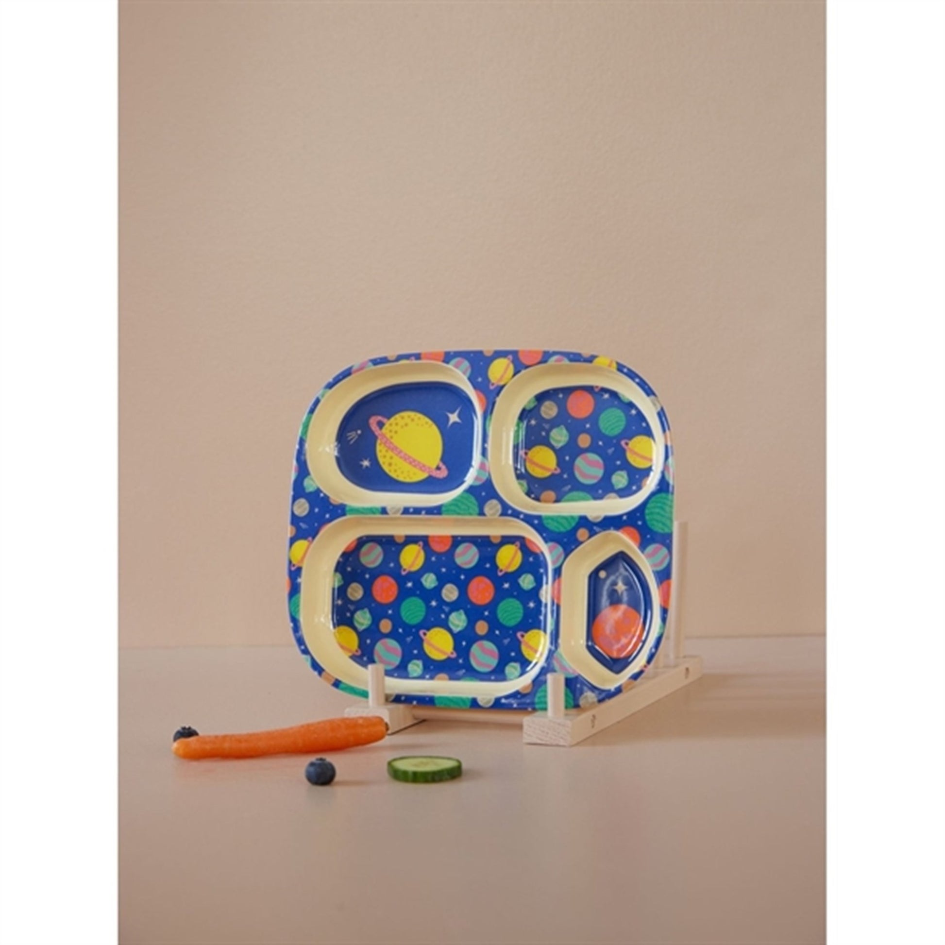 RICE Galaxy Melamine Childrens Plate with 4 Rooms