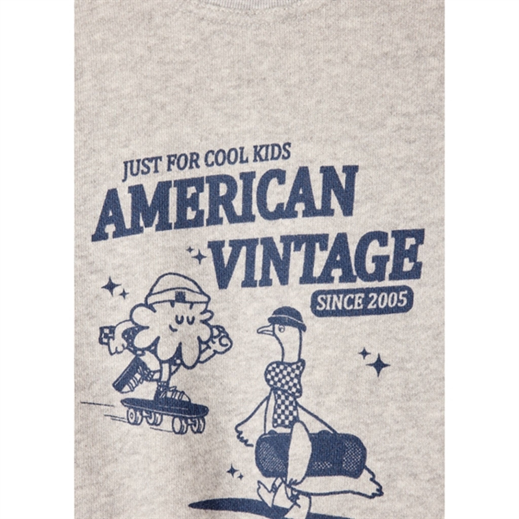 American Vintage Sweatshirt ML Col Rond Mildred Polaire Chine 2