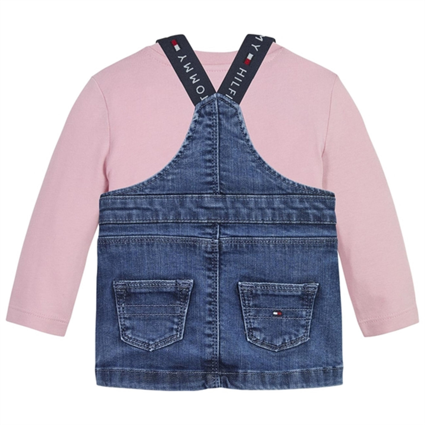 Tommy Hilfiger Baby Graphic Dungaree Set Pink Shade