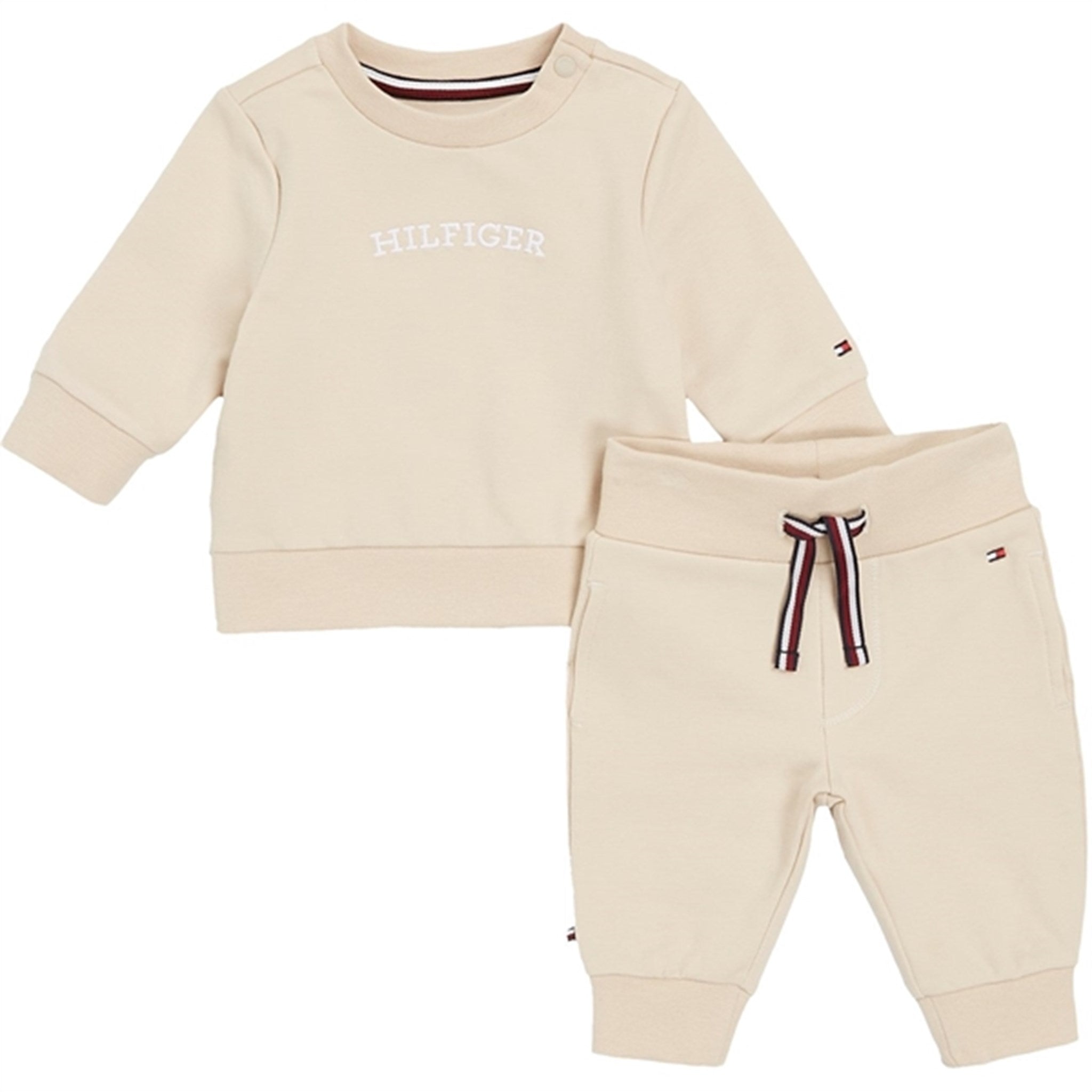 Tommy Hilfiger Baby Curved Monotype Sweatsuit Classic Beige