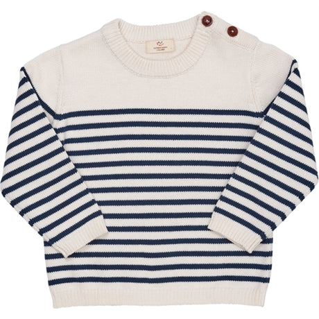 Copenhagen Colors Cream Navy Combi Knitted Striped Sailor Sweater