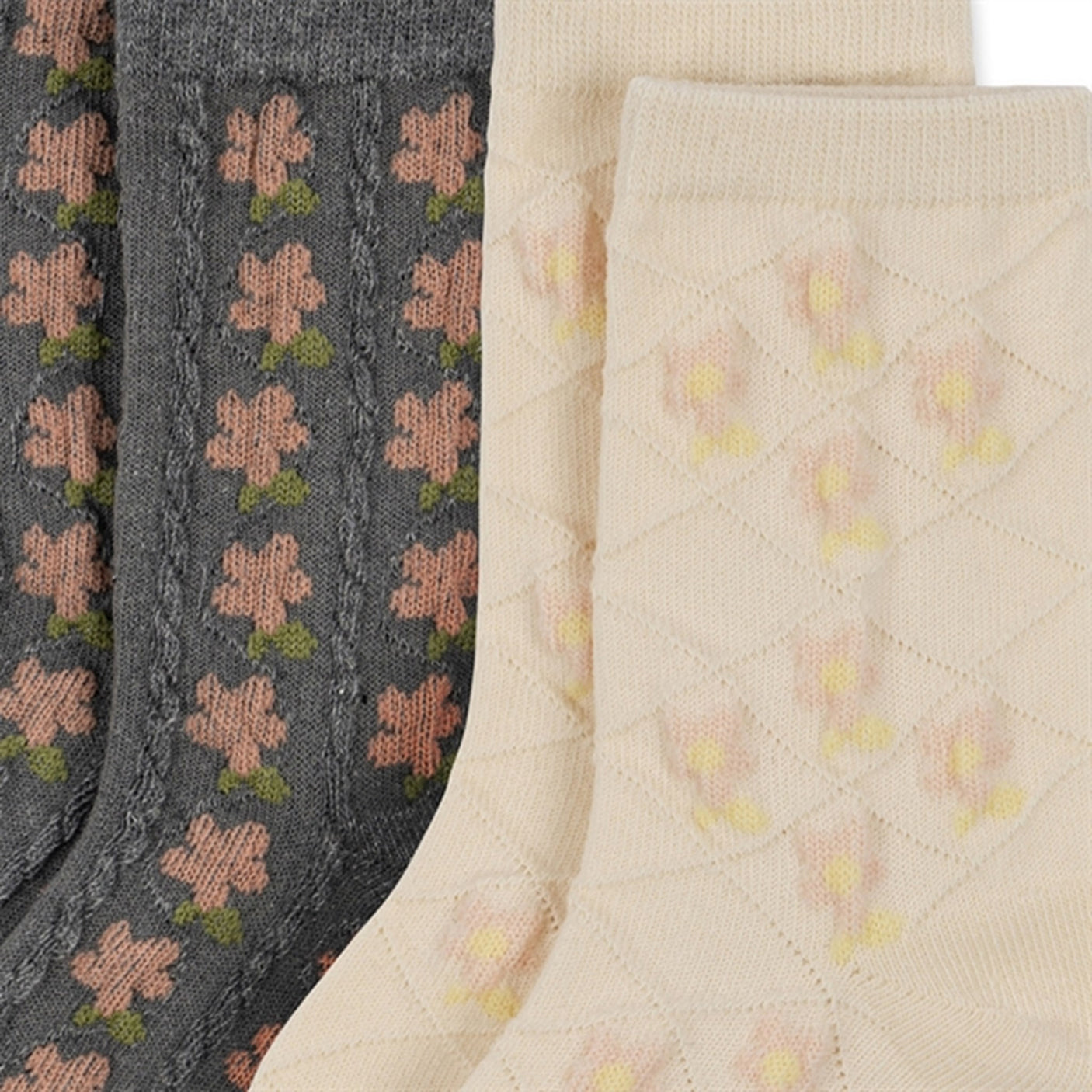 Konges Sløjd Pointelle Socks 2-pack Flower