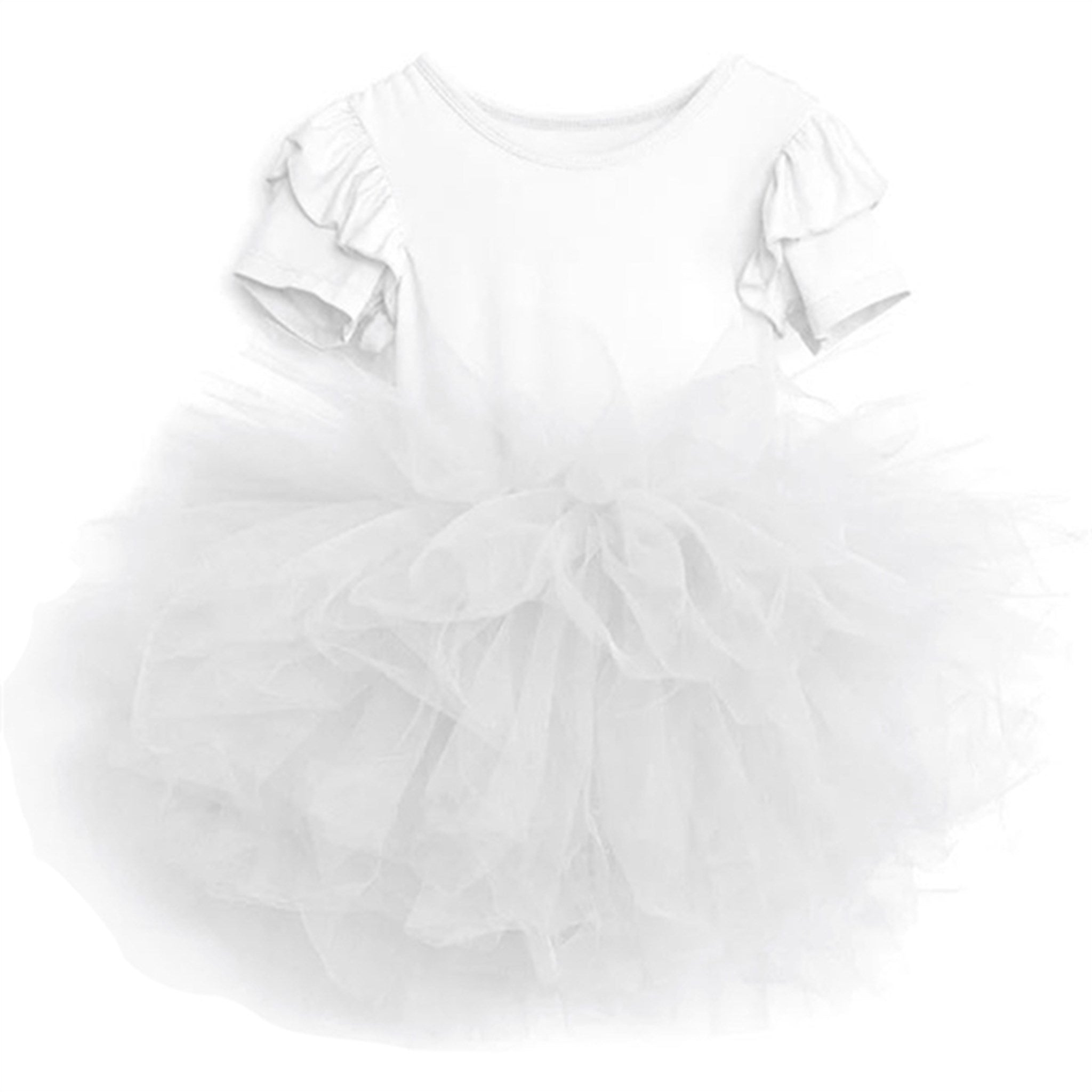 Dolly by Le Petit Timeless Short Sleeve Tutu Dress White